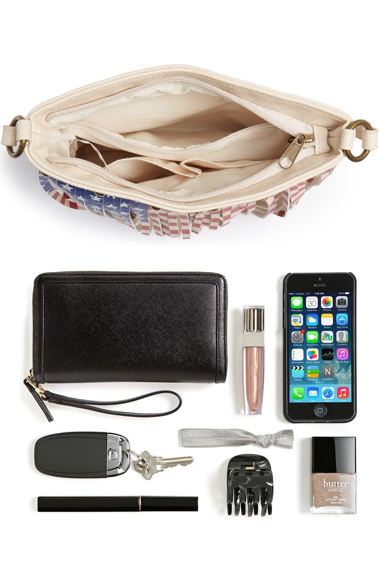 Lulu Faux Leather Flag Crossbody Bag, Alternate, color,