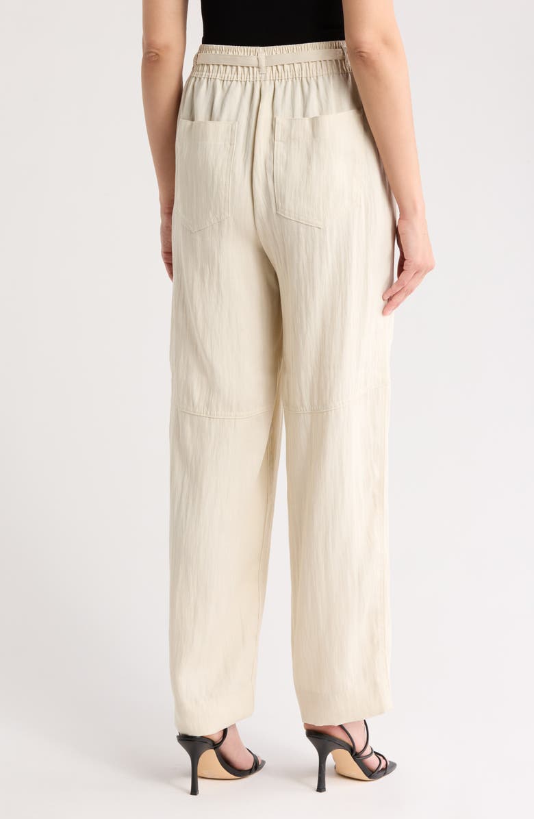 DONNA KARAN Belted High Waist Wide Leg Pants, Alternate, color, Light City Khaki