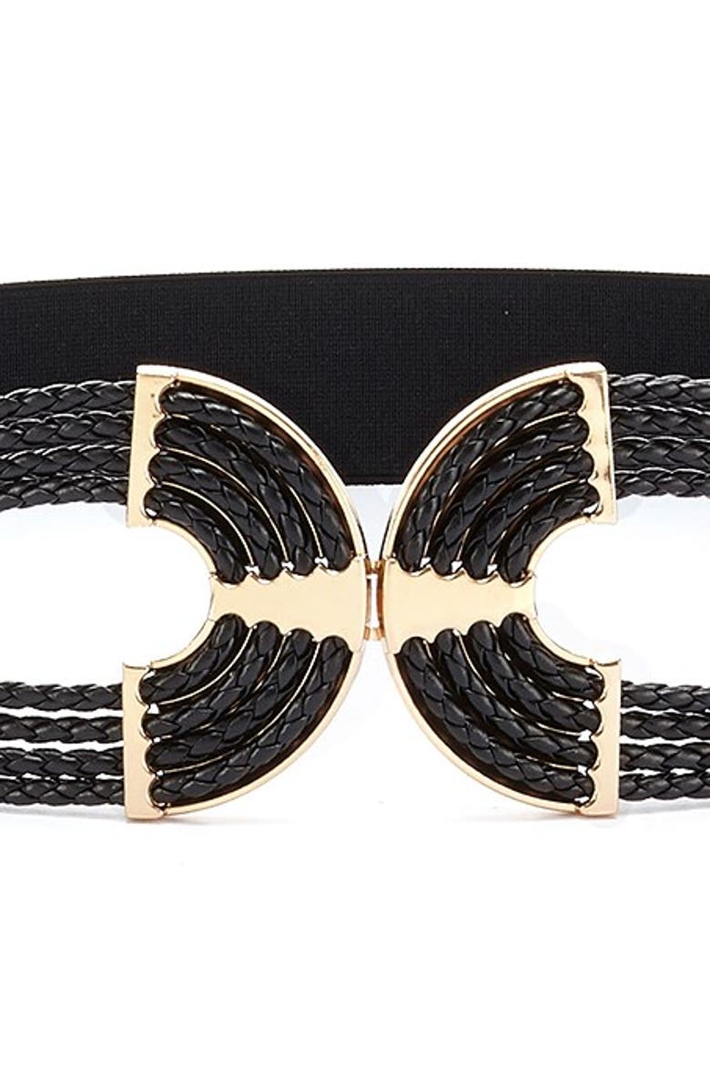 LASCANA Women's Symmetrical Buckle Waist Belt, Alternate, color, Black