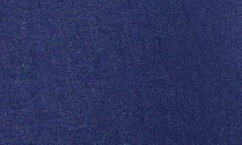 Jones New York Side Button Detail Linen Blend Top In Pacific Navy