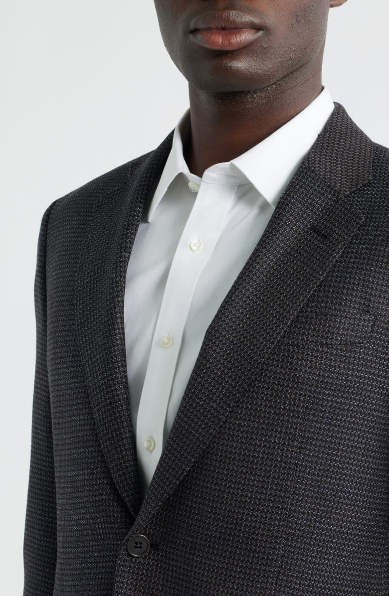 Emporio Armani G-Lined Brown Textured Wool & Cashmere Sport Coat, Alternate, color, Brown