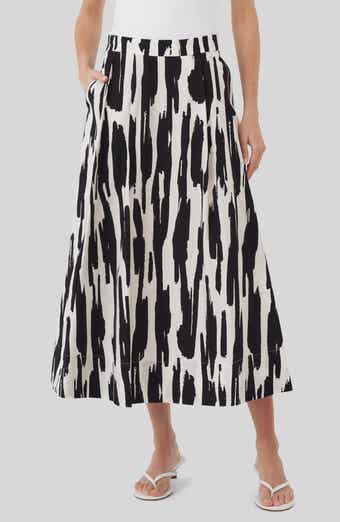 Cotton Print Midi Skirt