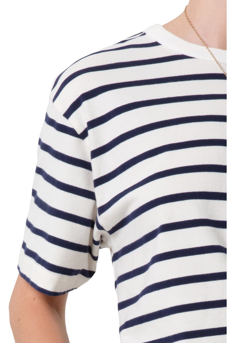 Goldie Stripe Cotton T-Shirt, Alternate, color, MARINE STRIPE NAVY/ WHITE