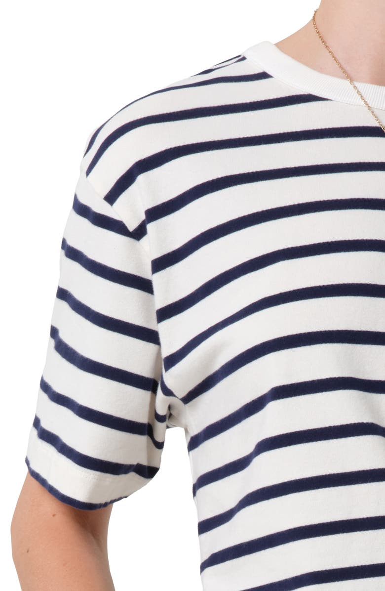 Citizens of Humanity Goldie Stripe Cotton T-Shirt, Alternate, color, Marine Stripe Navy/ White