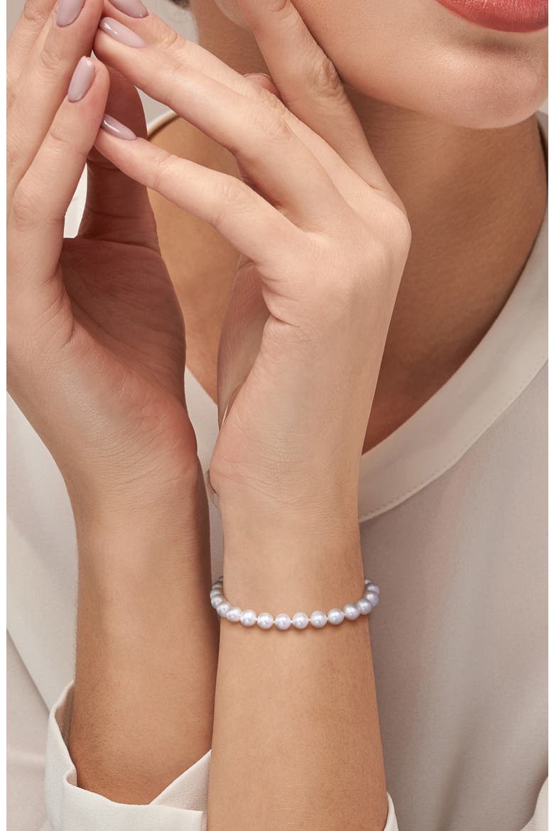 Cultured Pearl Sterling Silver Bracelet, Alternate, color, WHITE