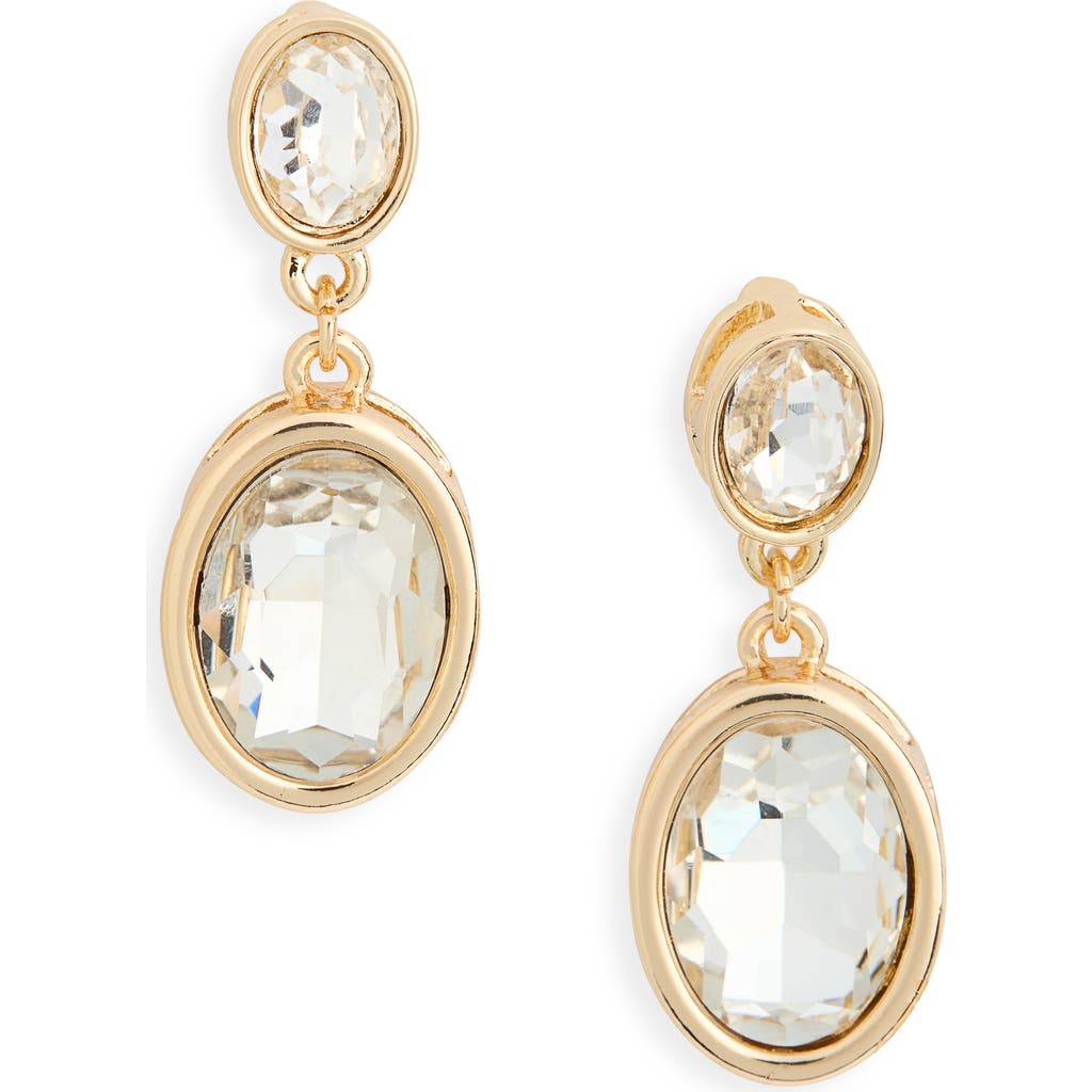 Nordstrom Rack Bezel Set Crystal Drop Earrings In Gold
