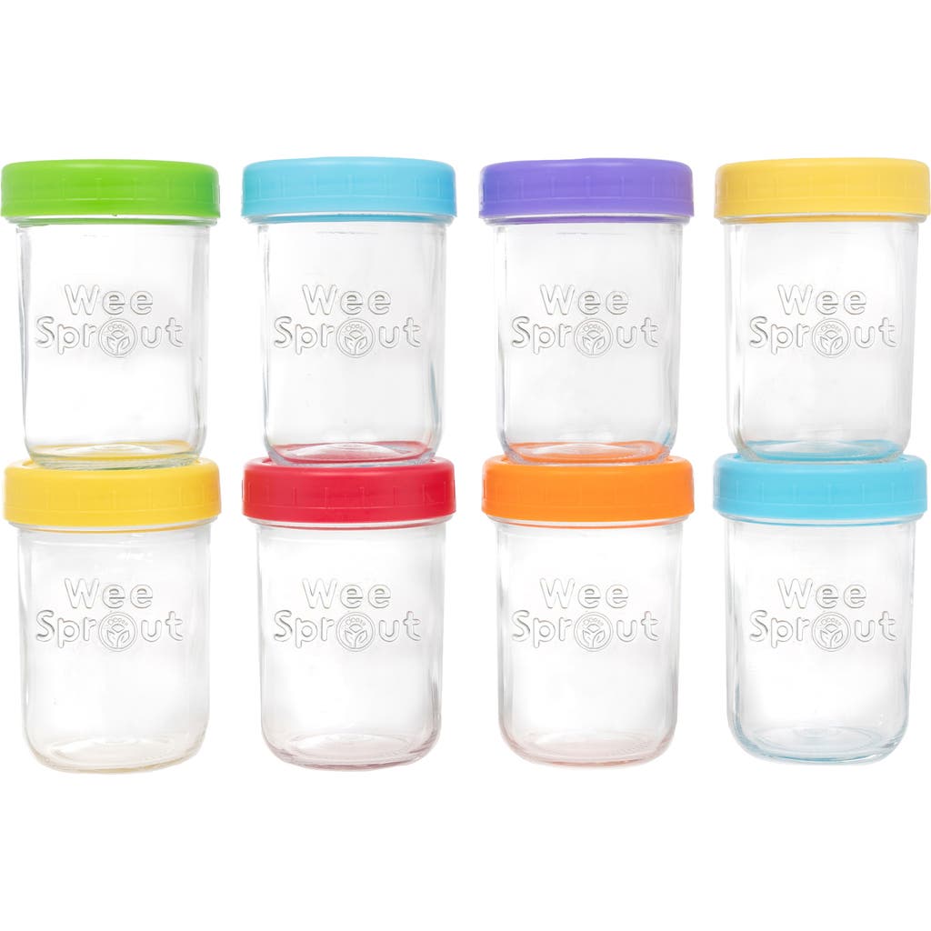 WeeSprout Glass Baby Food Storage Jars w/ Lids in Bright Variety  product
