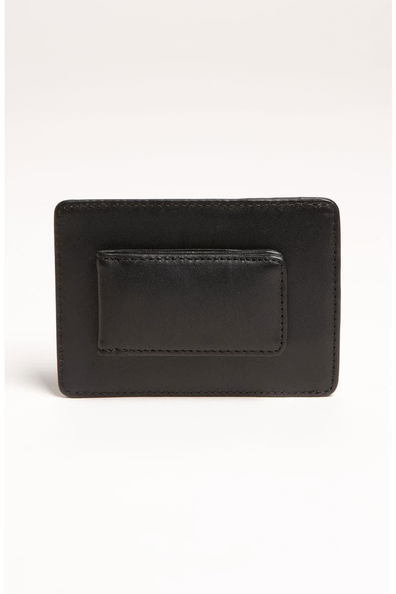 Leather Money Clip Card Case, Alternate, color, BLACK NAPPA VITELLO