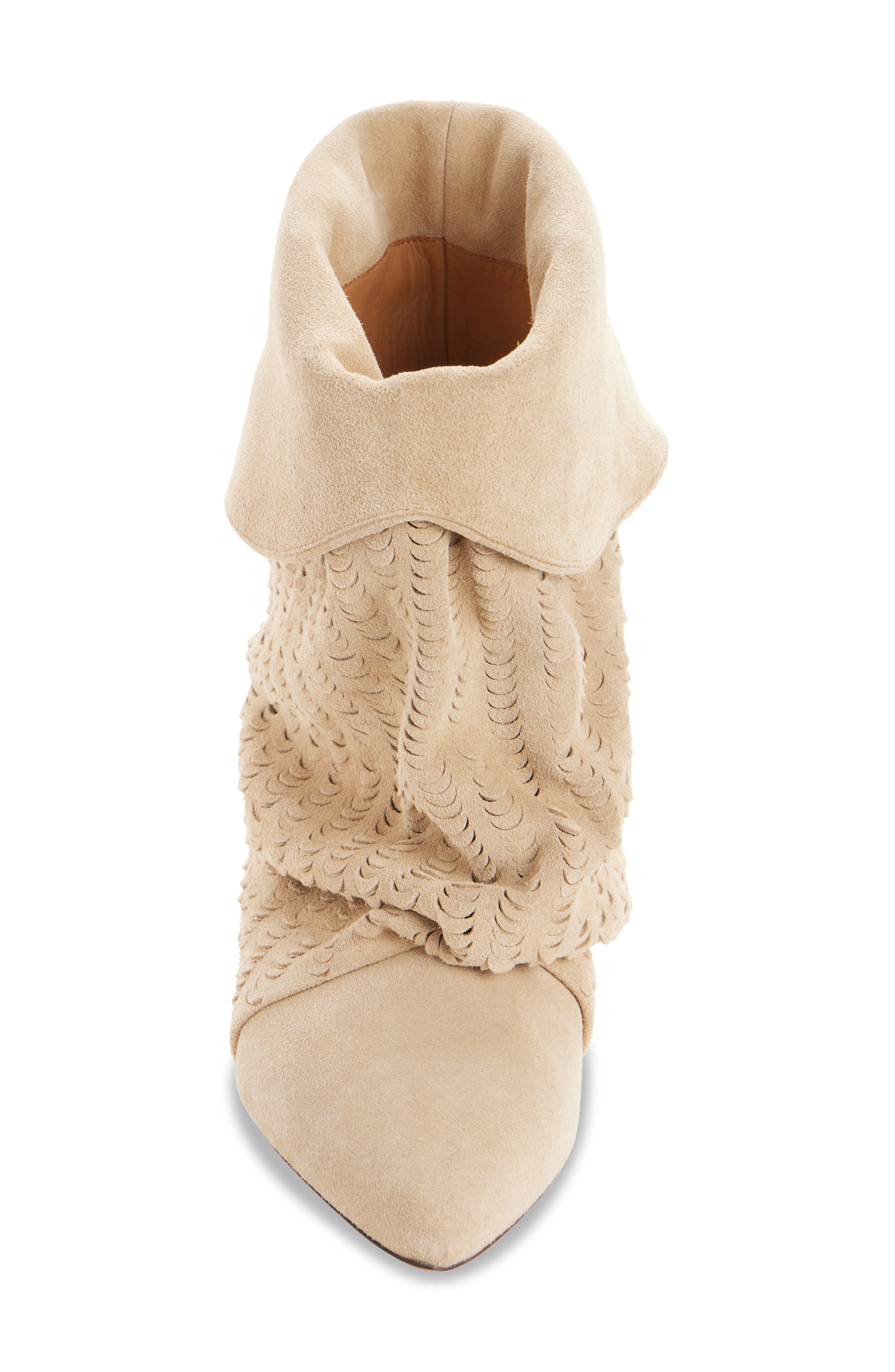Isabel Marant Edrika Perforated Pointed Toe Bootie, Alternate, color, Deep Beige