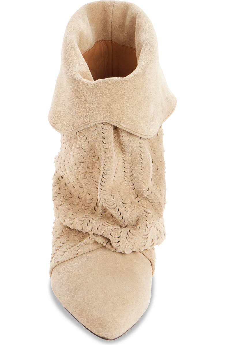 Isabel Marant Edrika Perforated Pointed Toe Bootie, Alternate, color, Deep Beige