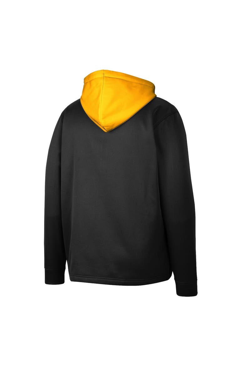 Men's Colosseum Black Iowa Hawkeyes Luge 3.0 Quarter-Zip Hoodie, Alternate, color, Black