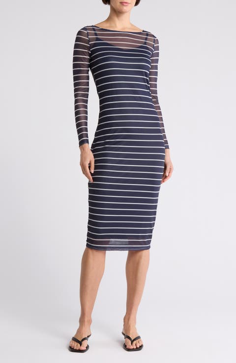 Long Sleeve Mesh Dress
