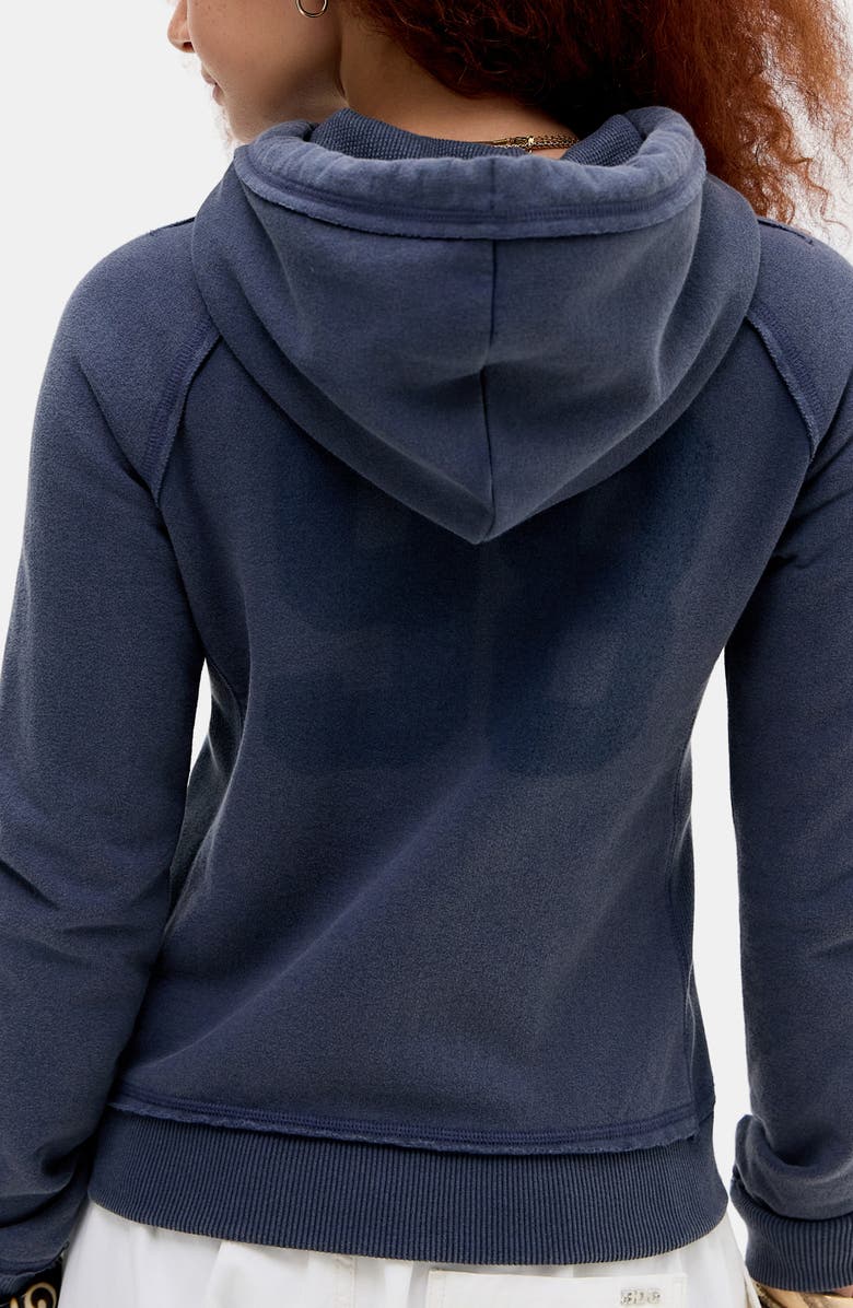 BDG Urban Outfitters Graphic Appliqué Zip Front Sweatshirt, Alternate, color, Blue