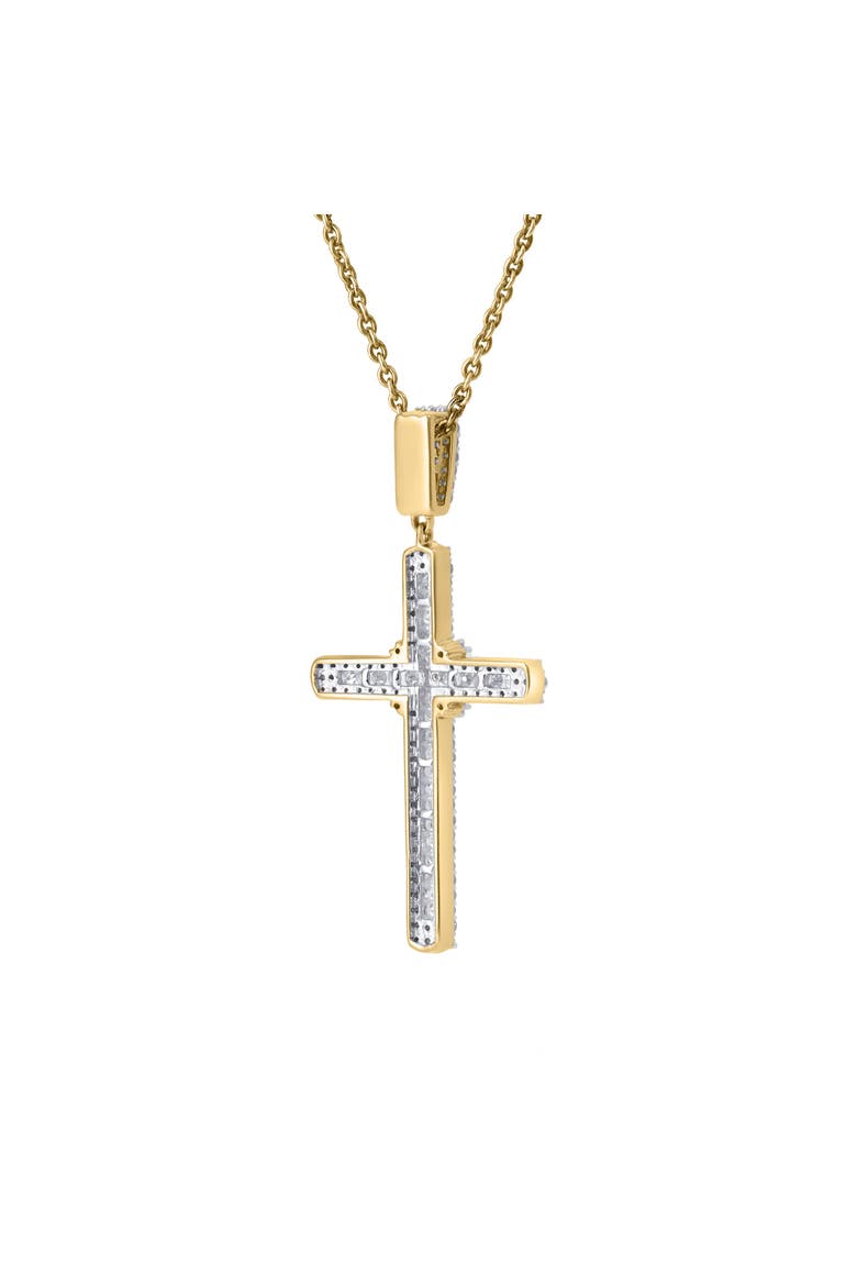 Faithlight 1.15 Ct 14K Gold Diamond Cross Pendant, Alternate, color, 14K Yellow Gold