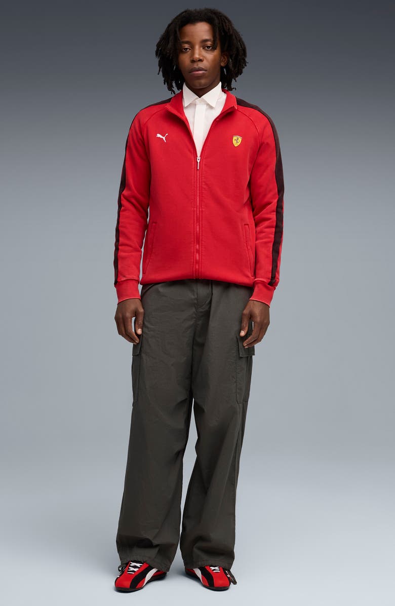 PUMA Ferrari T7 Cotton Jacket, Alternate, color, Rosso Corsa