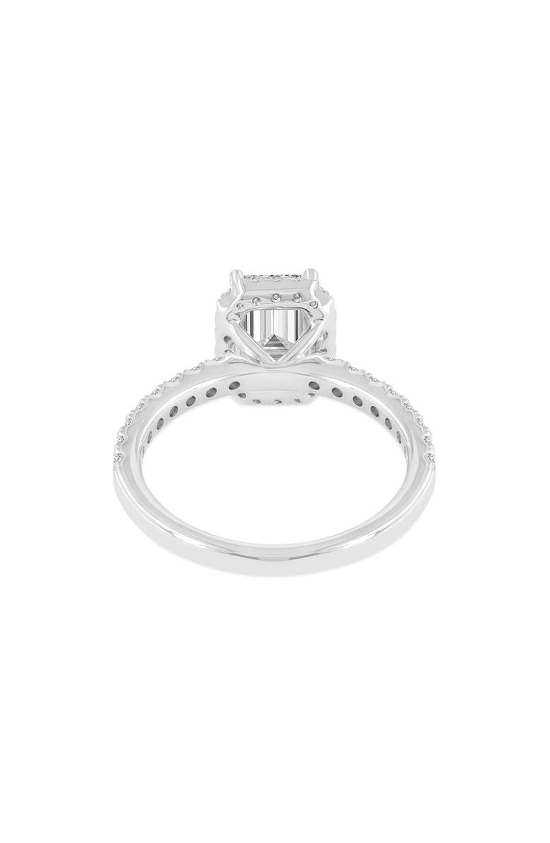 LuvMyJewelry Czarina 14K White Gold Emerald Cut Lab Grown Diamond Halo Engagement Ring - 1.75 ctw, Alternate, color, 14K White Gold