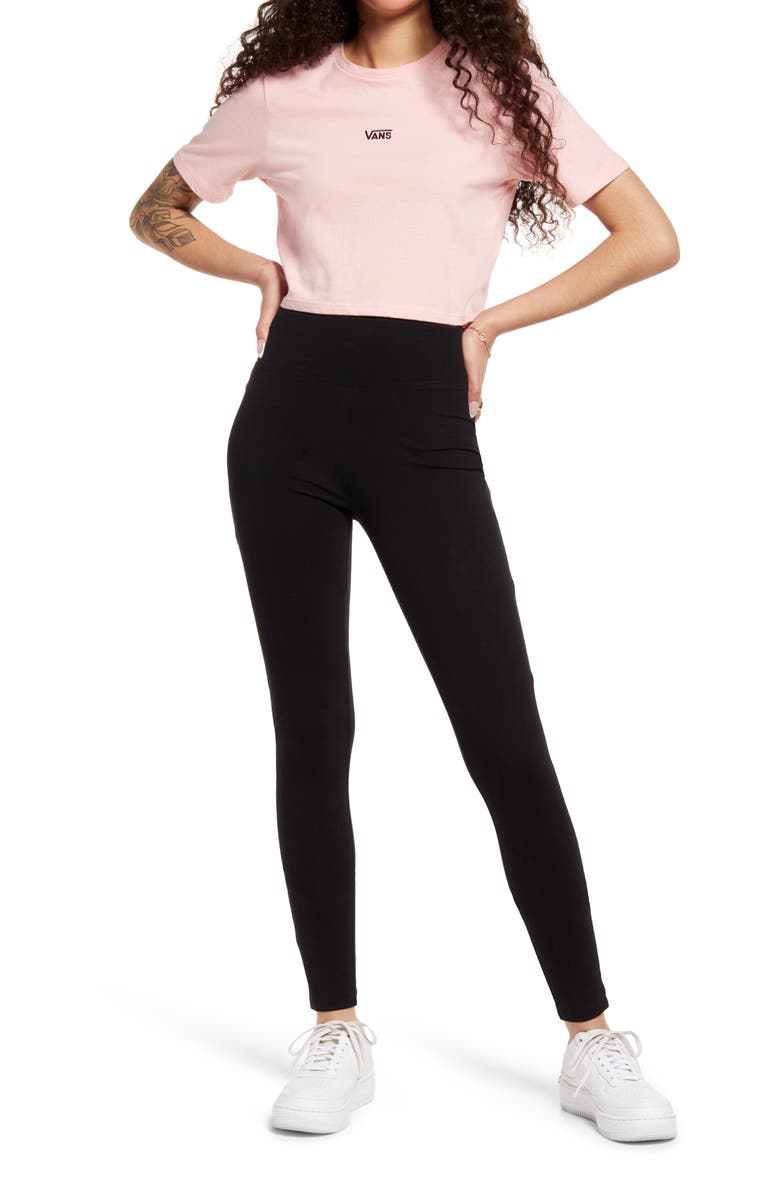 BP. Classic High Waist Organic Cotton Blend Leggings, Alternate, color,