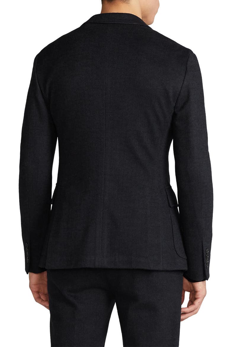 Hadley Herringbone Jersey Sport Coat, Alternate, color, BLACK