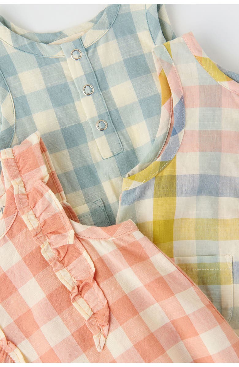 Pehr Checkmate Flutter Bodysuit, Alternate, color, Melon