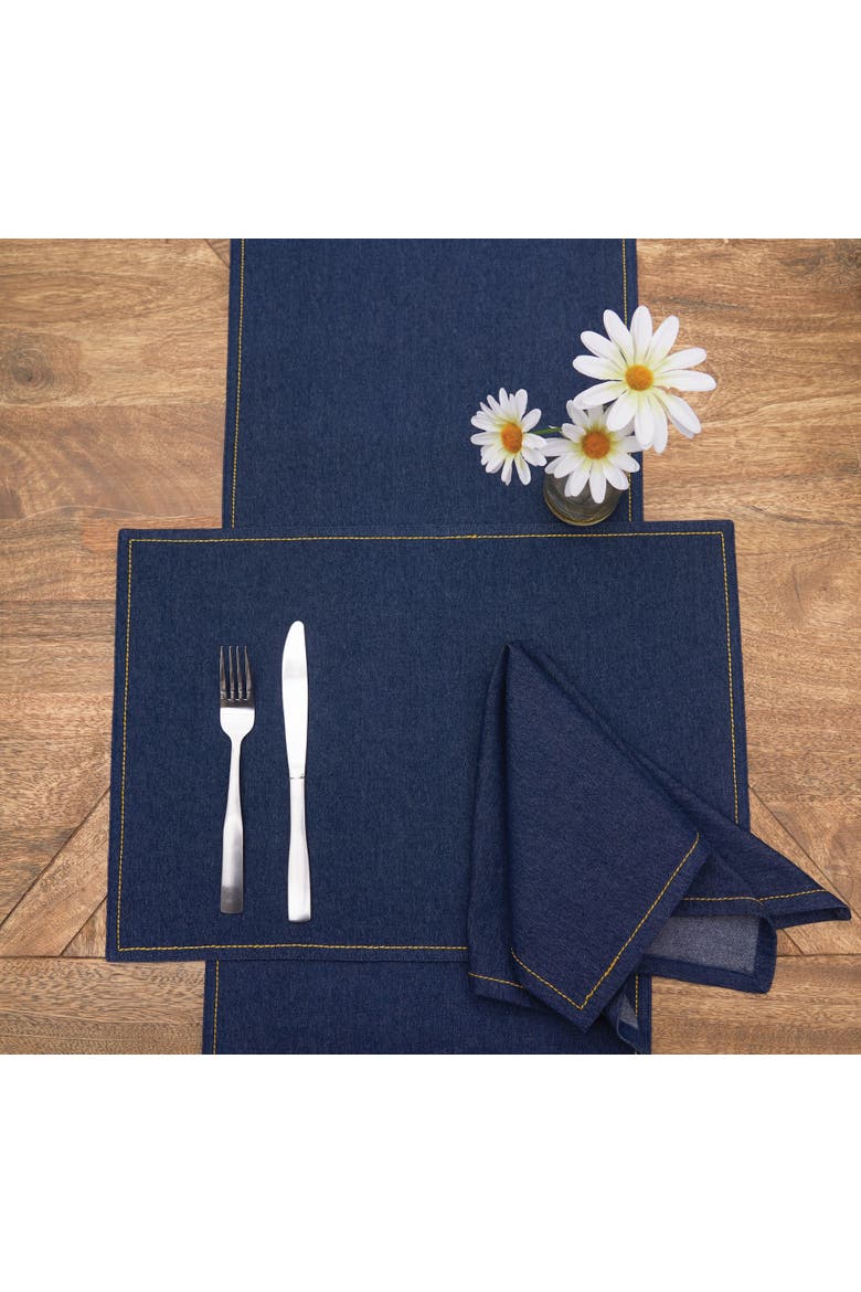 Denim Placemats Set of 6, Alternate, color, Blue