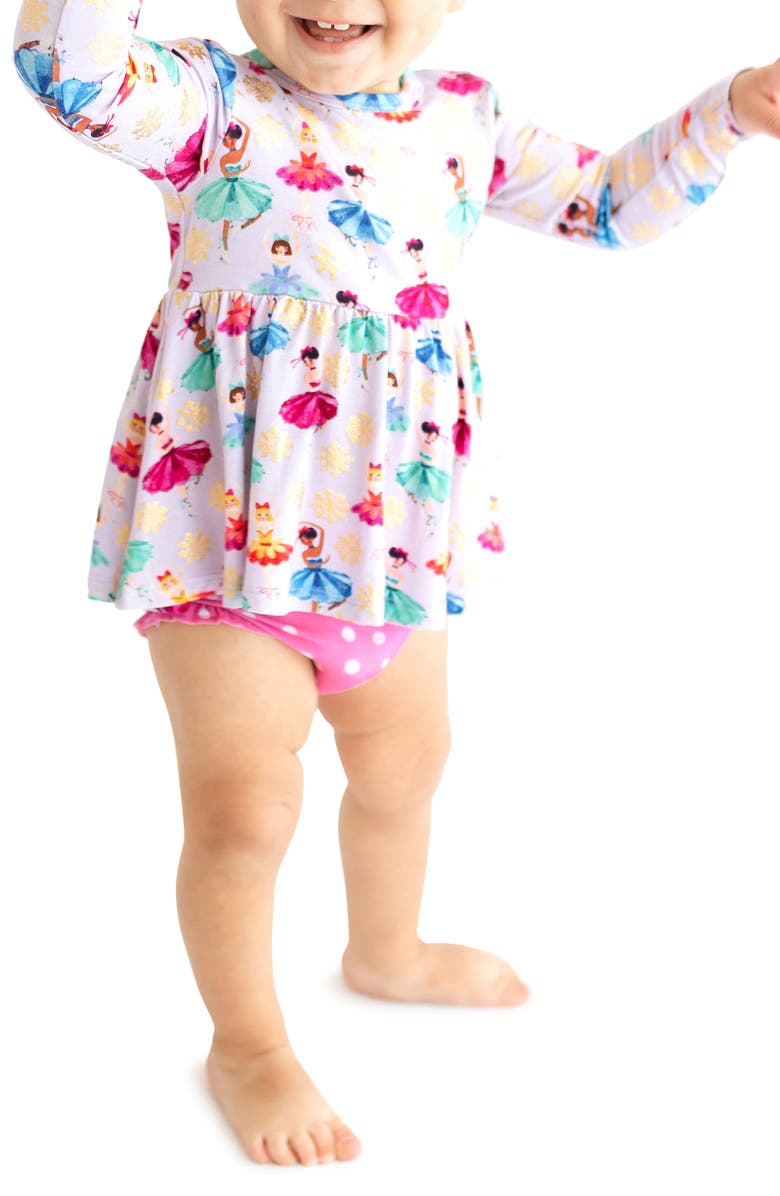 Posh Peanut Adalyn Winter Skater Dress & Ruffle Bloomers Set, Alternate, color, 