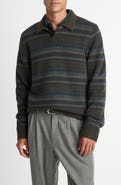 Vince Fair Isle Wool & Cashmere Johnny Collar Polo Sweater