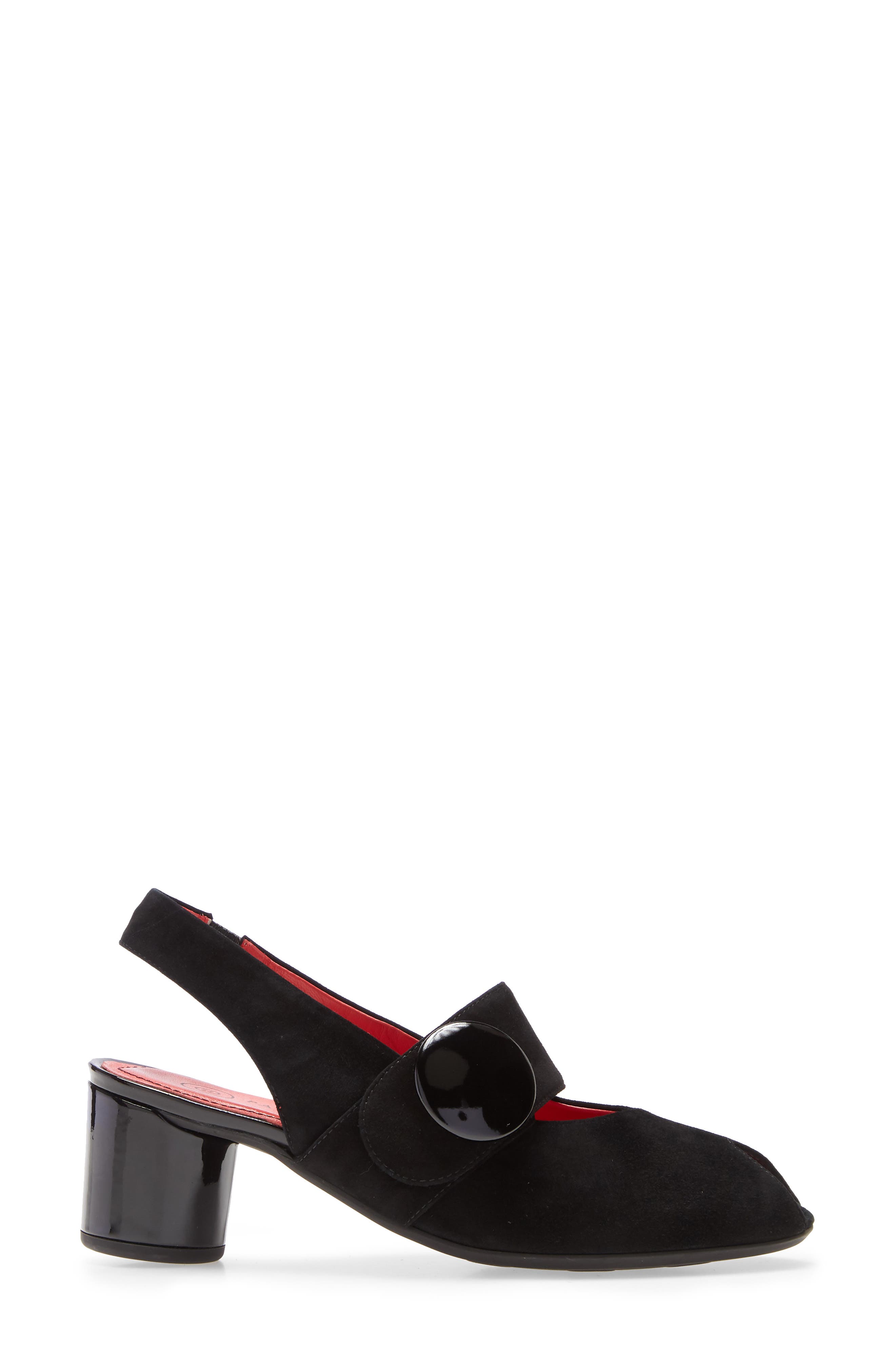 Pas de Rouge Fleur Slingback Peep Toe Sandal, Alternate, color, 