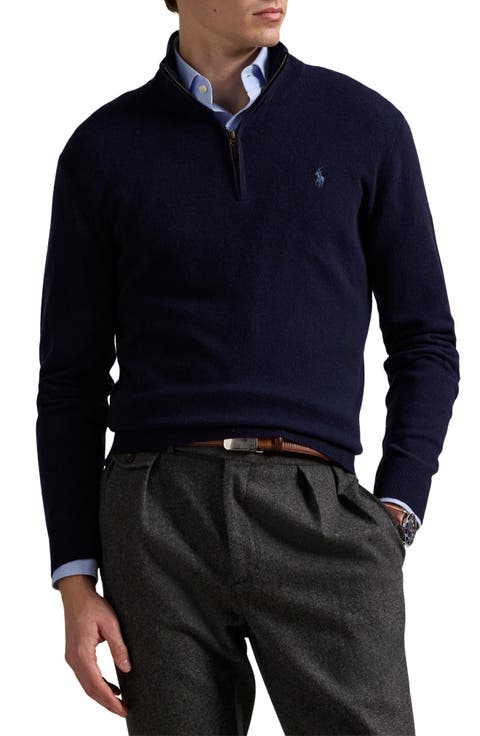 Regular Fit Wool Quarter Zip Sweater