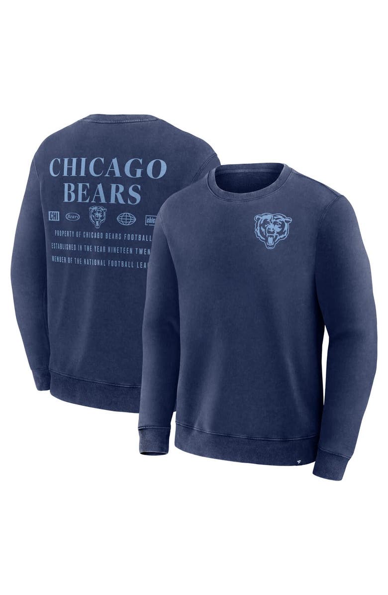 FANATICS Men's Fanatics Navy Chicago Bears Deep Route Pullover Sweatshirt, Main, color,