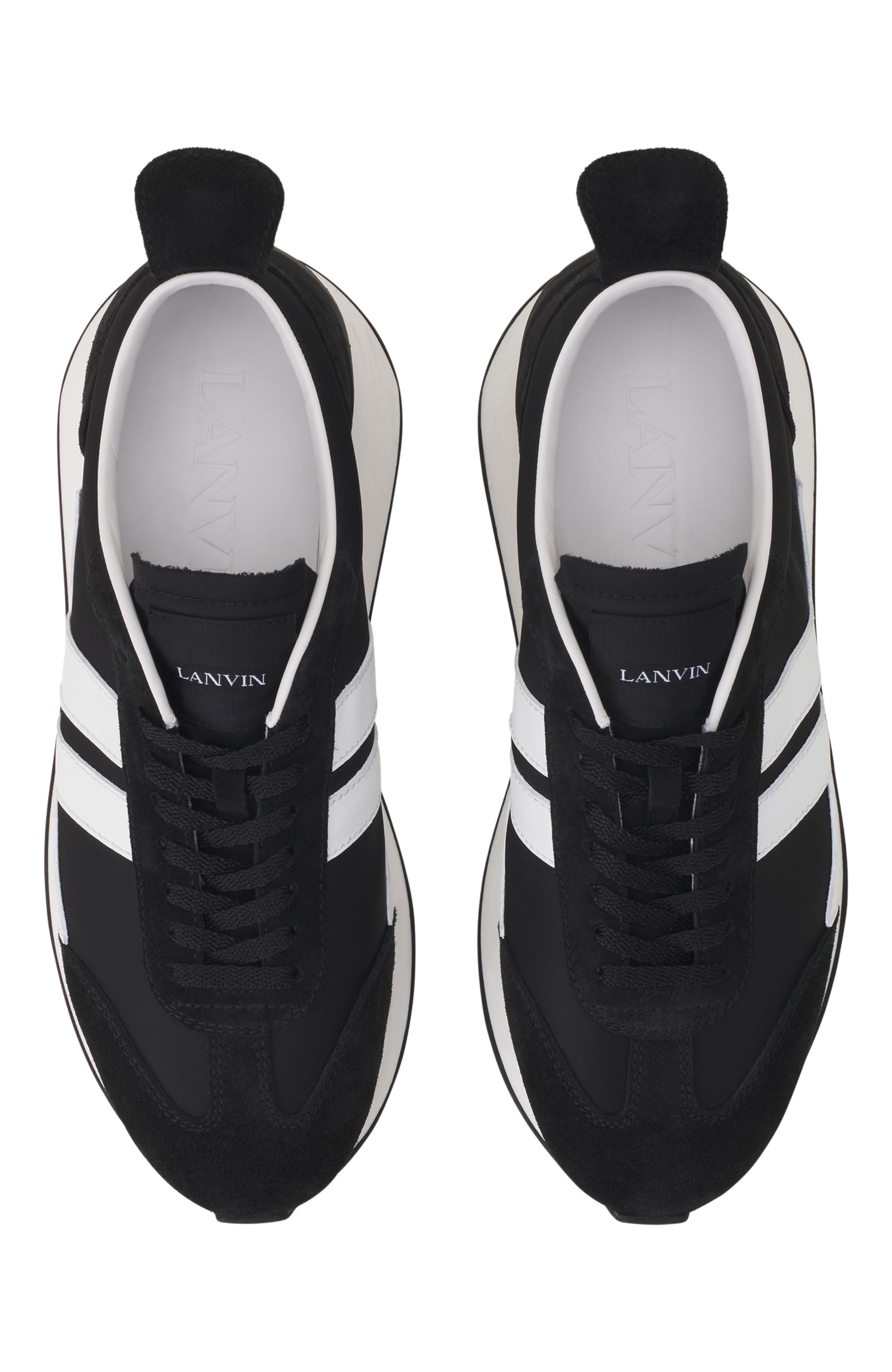 Lanvin Bumpr Nylon Sneakers, Alternate, color, Black/White