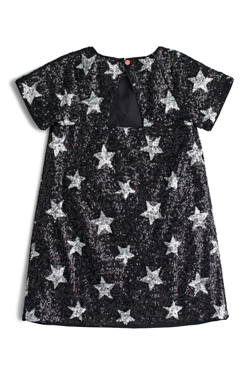 crewcuts by J.Crew Sequin Star Short Sleeve Dress, Alternate, color,