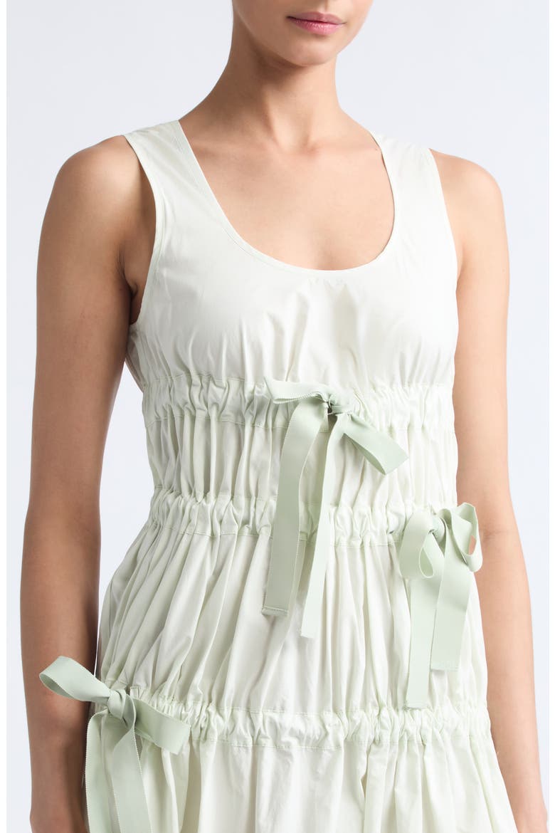 Faye Ruched Cotton Poplin Dress, Alternate, color, PALE GREEN