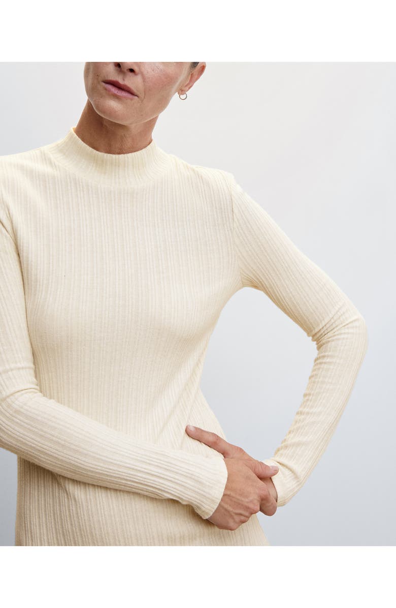 MANGO Textured Stripe Long Sleeve Knit Dress, Alternate, color, 