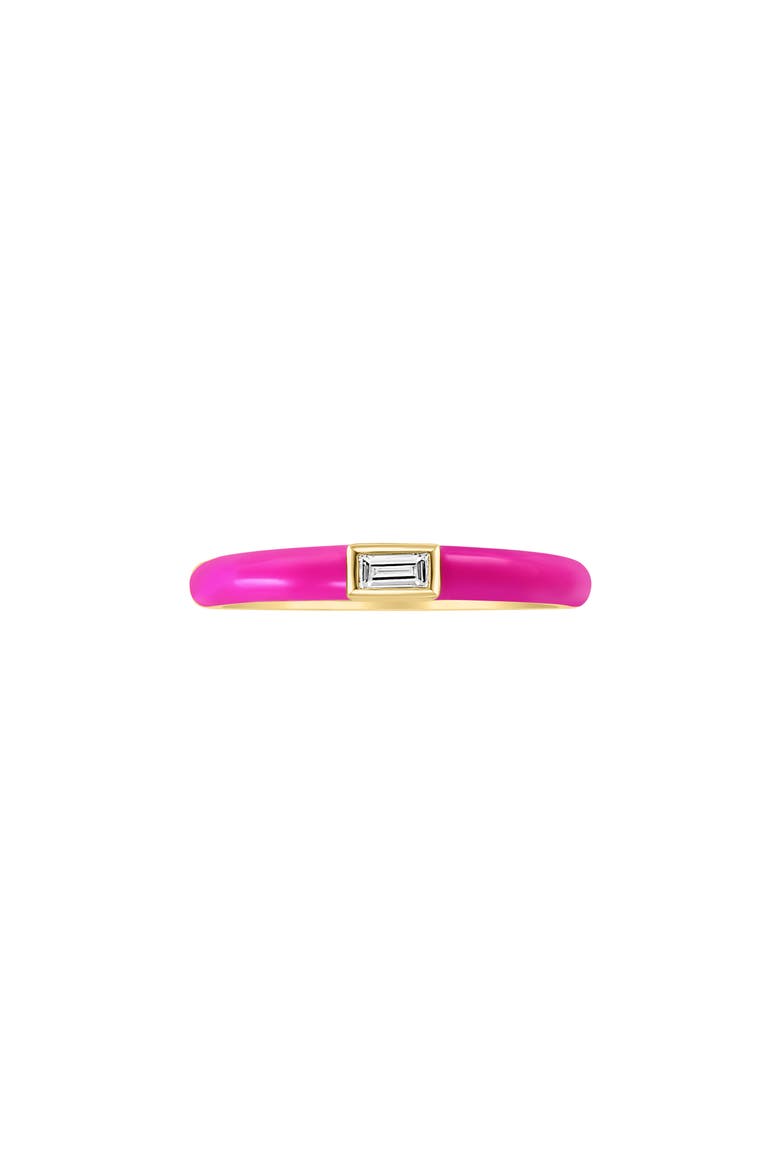 14k Gold Diamond Enamel Band Ring, Alternate, color, PINK