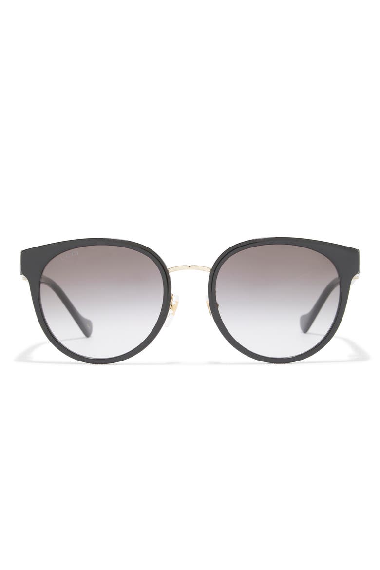56mm Round Sunglasses, Main, color, BLACK BLACK GREY