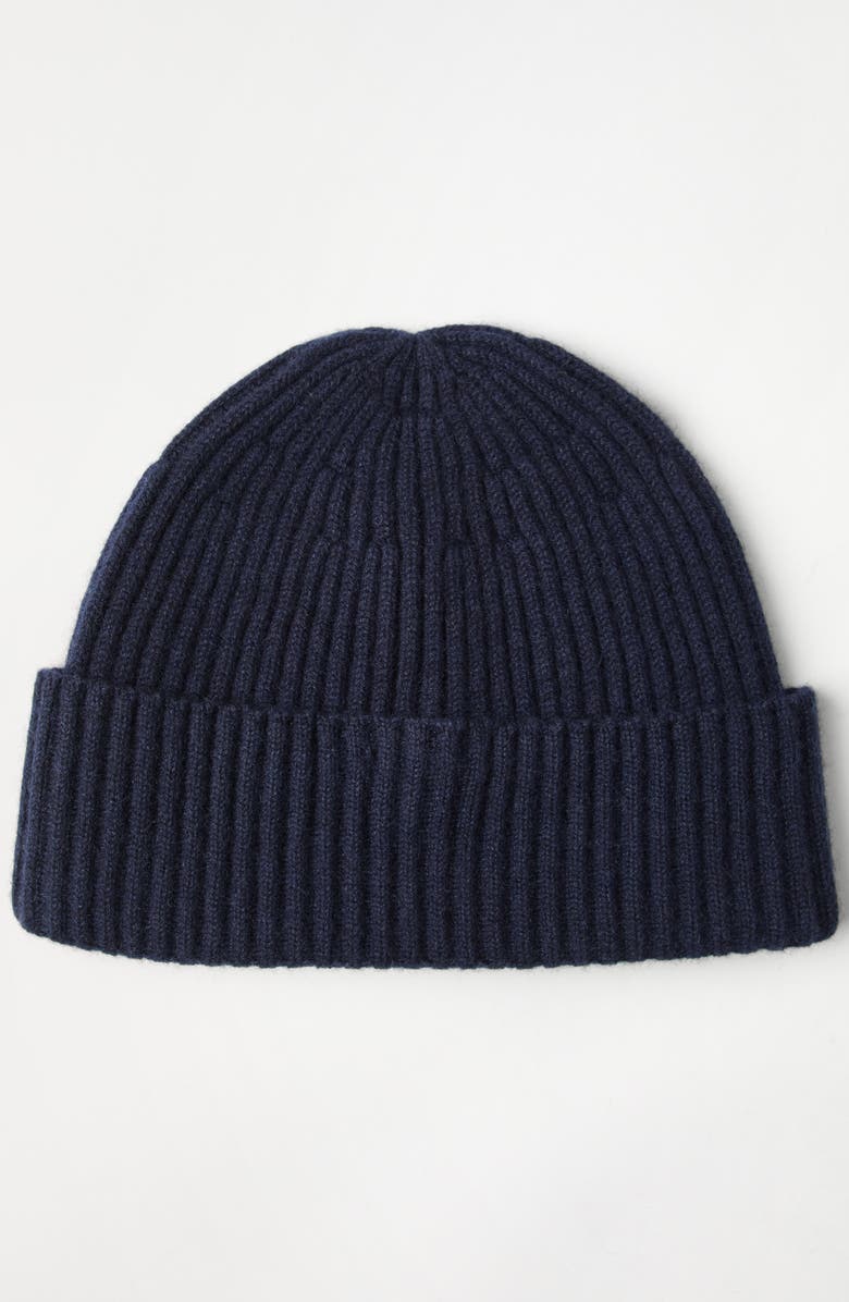 Brunello Cucinelli Cashmere rib knit beanie, Alternate, color, Navy Blue