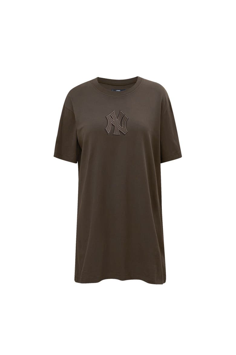 Women's Pro Standard Brown New York Yankees Neutral T-Shirt Dress, Alternate, color, Brown