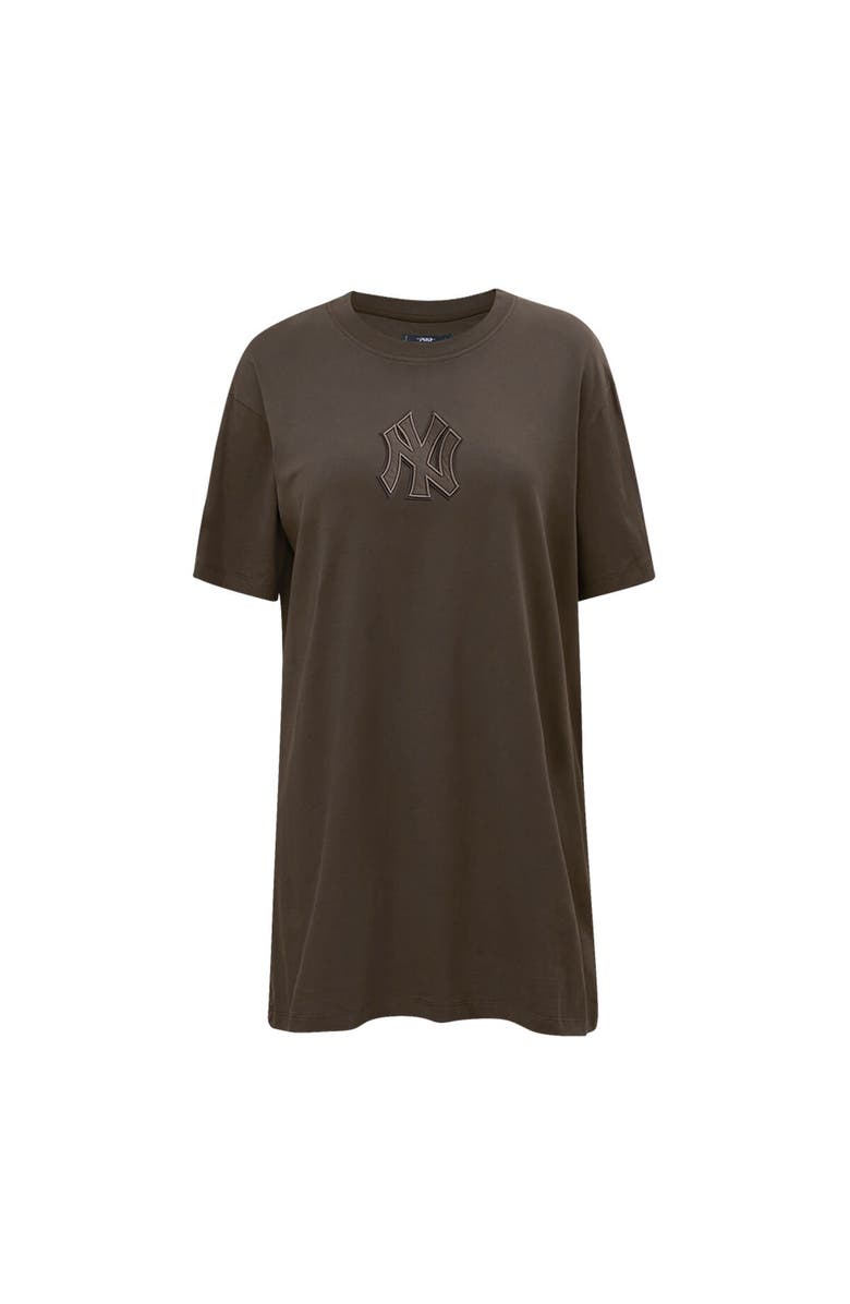PRO STANDARD Women's Pro Standard Brown New York Yankees Neutral T-Shirt Dress, Alternate, color, Brown