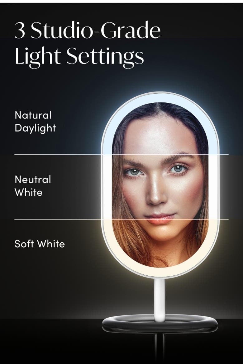 Vera Lighted Vanity Mirror, Alternate, color, White