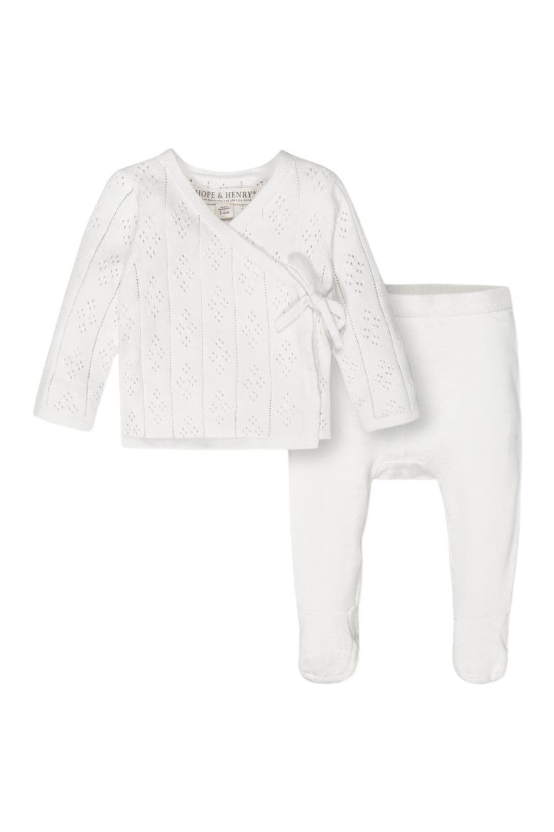 Baby Organic Pointelle Sweater and Legging Set, Infant, Main, color, Soft White Pointelle