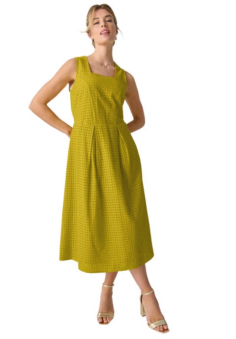 Sleeveless Eyelet Midi Dress