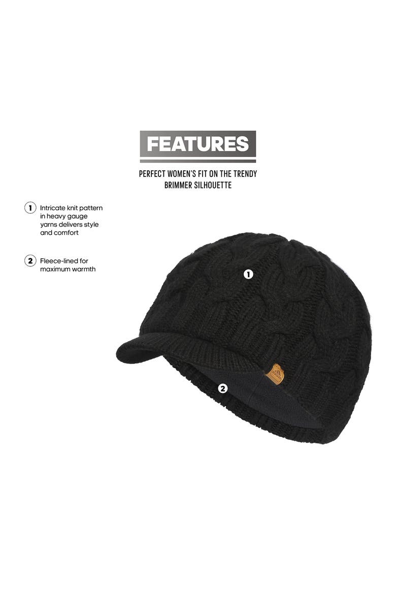 adidas Crystal Brimmer Cable Knit Cap, Alternate, color,