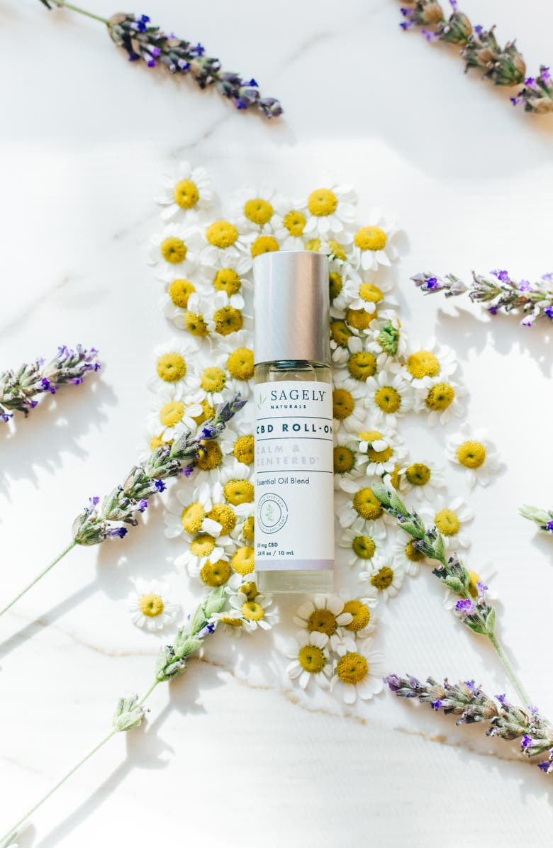 Sagely Naturals Calm & Centered CBD Roll-On Essential Oil Blend, Alternate, color, 