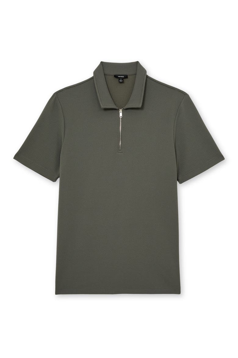 Forno Textured Quarter Zip Polo, Alternate, color, SAGE GREEN