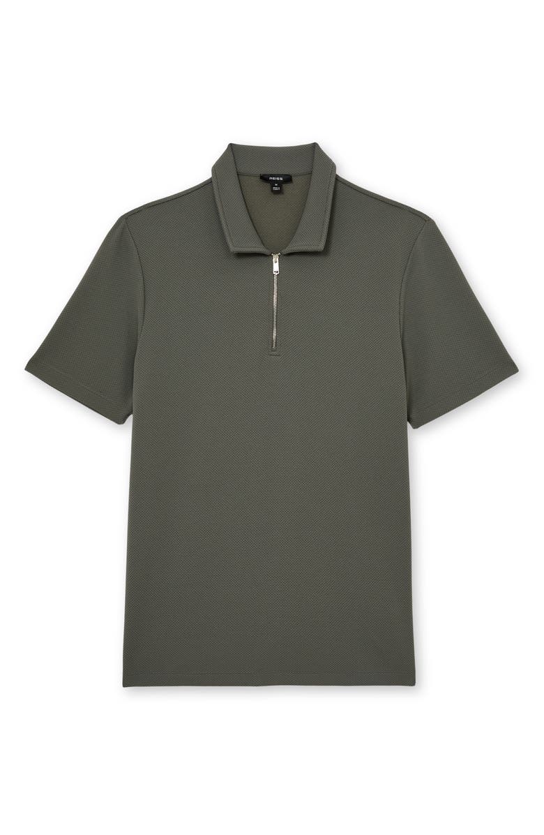 Reiss Forno Textured Quarter Zip Polo, Alternate, color, Sage Green