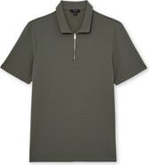 Reiss Forno Textured Quarter Zip Polo