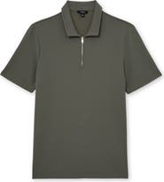 Reiss Forno Textured Quarter Zip Polo