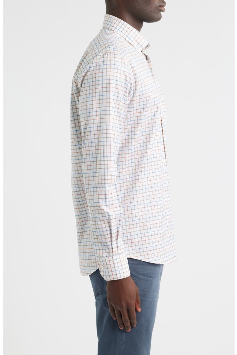 Windowpane Prep Cotton Twill Button-Down Shirt, Alternate, color, AUBURN