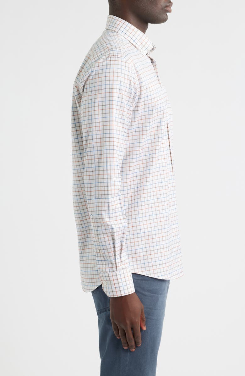 Scott Barber Windowpane Prep Cotton Twill Button-Down Shirt, Alternate, color, Auburn