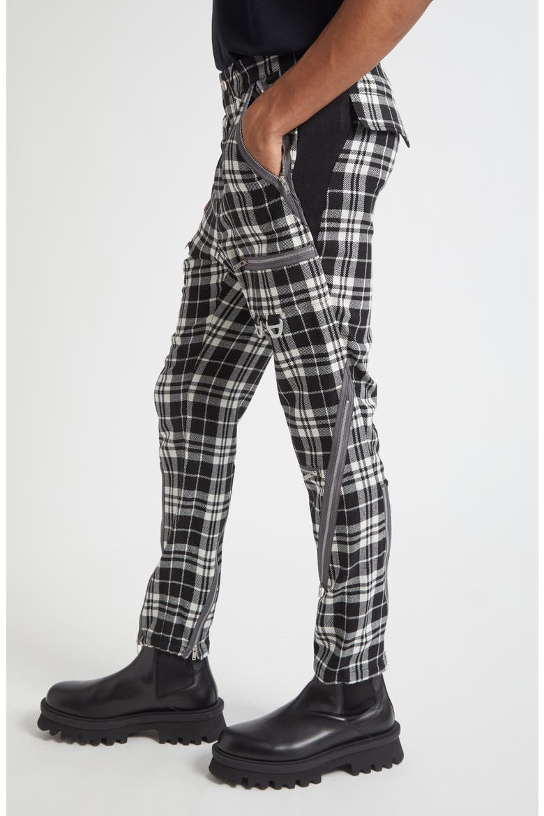 Plaid Cargo Pants, Alternate, color, BLACK/ WHITE